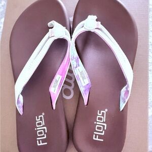 Flojos Women's Brown and White Sandals